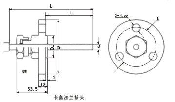 雙金屬溫度計(jì)卡套法蘭接頭